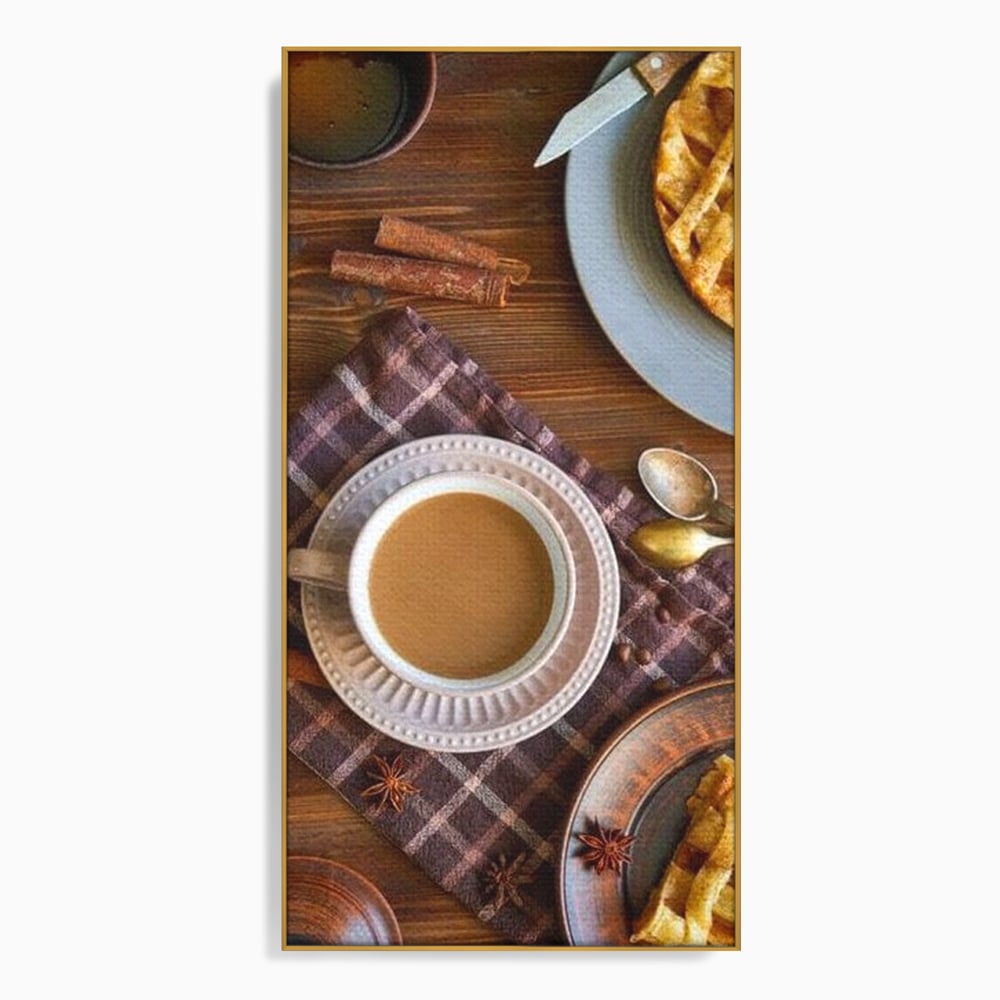 Tablou Canvas Premium, LuxCanva® N1088, Clipe Dulci, Cafea, Espresso, Desert, Placinta, Scortisoara, Rustic, Mic Dejun, Relaxare, Dimineata, Cafenea, Restaurant, Bucatarie