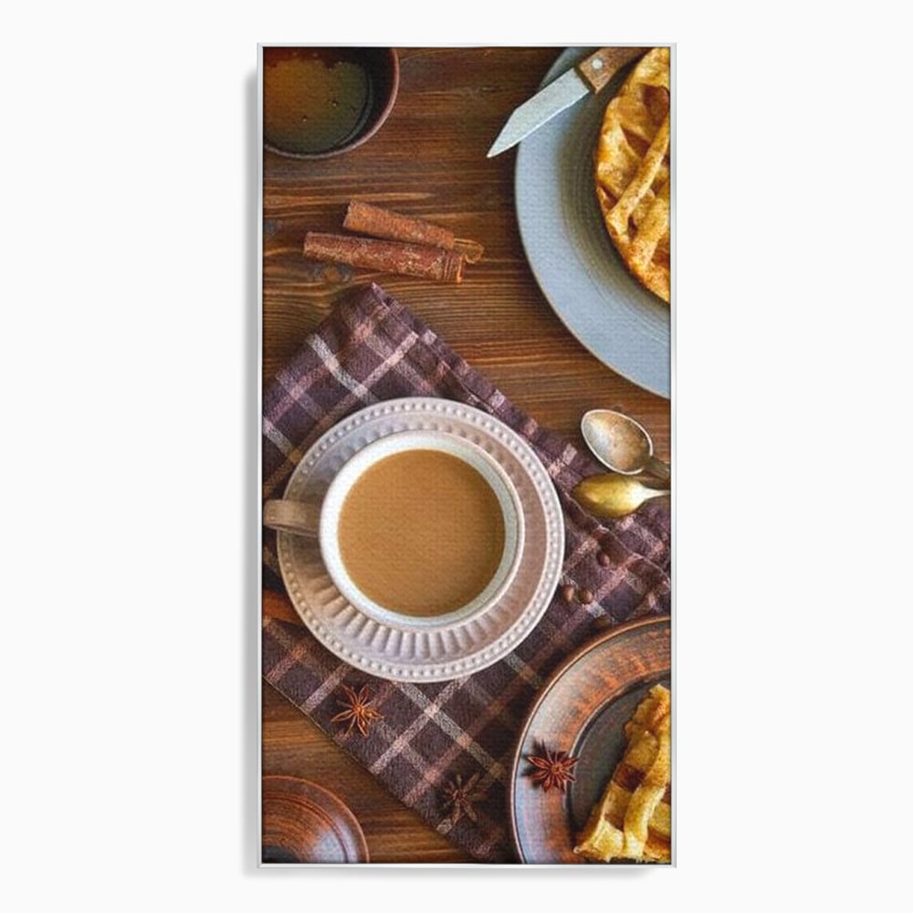 Tablou Canvas Premium, LuxCanva® N1088, Clipe Dulci, Cafea, Espresso, Desert, Placinta, Scortisoara, Rustic, Mic Dejun, Relaxare, Dimineata, Cafenea, Restaurant, Bucatarie