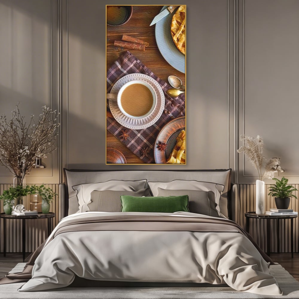 Tablou Canvas Premium, LuxCanva® N1088, Clipe Dulci, Cafea, Espresso, Desert, Placinta, Scortisoara, Rustic, Mic Dejun, Relaxare, Dimineata, Cafenea, Restaurant, Bucatarie