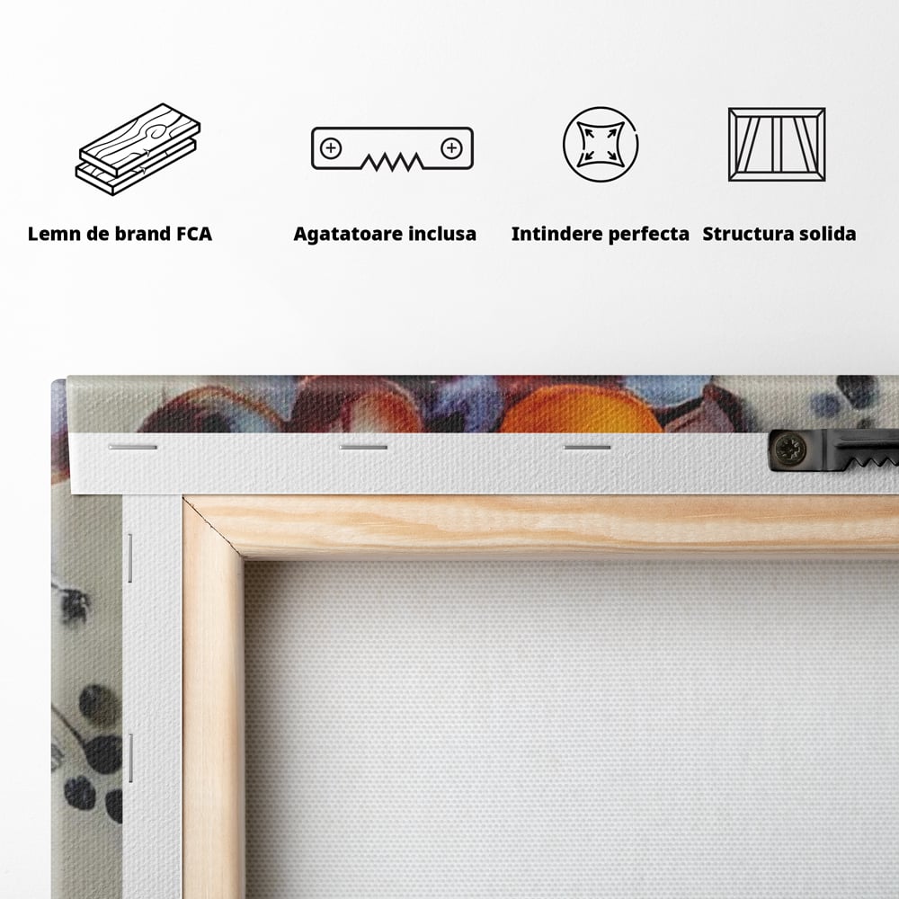 Leinwand Premium Canvas Wandkunst, LuxCanva® N1091, Reiche Ernte, Glas, Wein, Obst, Abstrakte Kunst, Natürlich, Herbst, Saison, Freizeit, Kneipe, Bar, Lounge, Restaurant, Küche