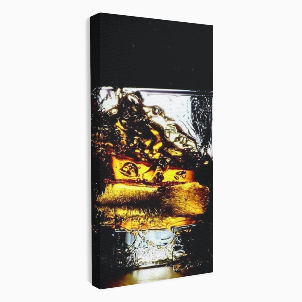 Leinwand Premium Canvas Wall Art, LuxCanva® N1092, Taste of the Moment, Whisky, Getränk, Schluck, Glas, erfrischend, intensiv, Luxus, elegant, anspruchsvoll, Pub, Bar, Lounge, Restaurant, Küche