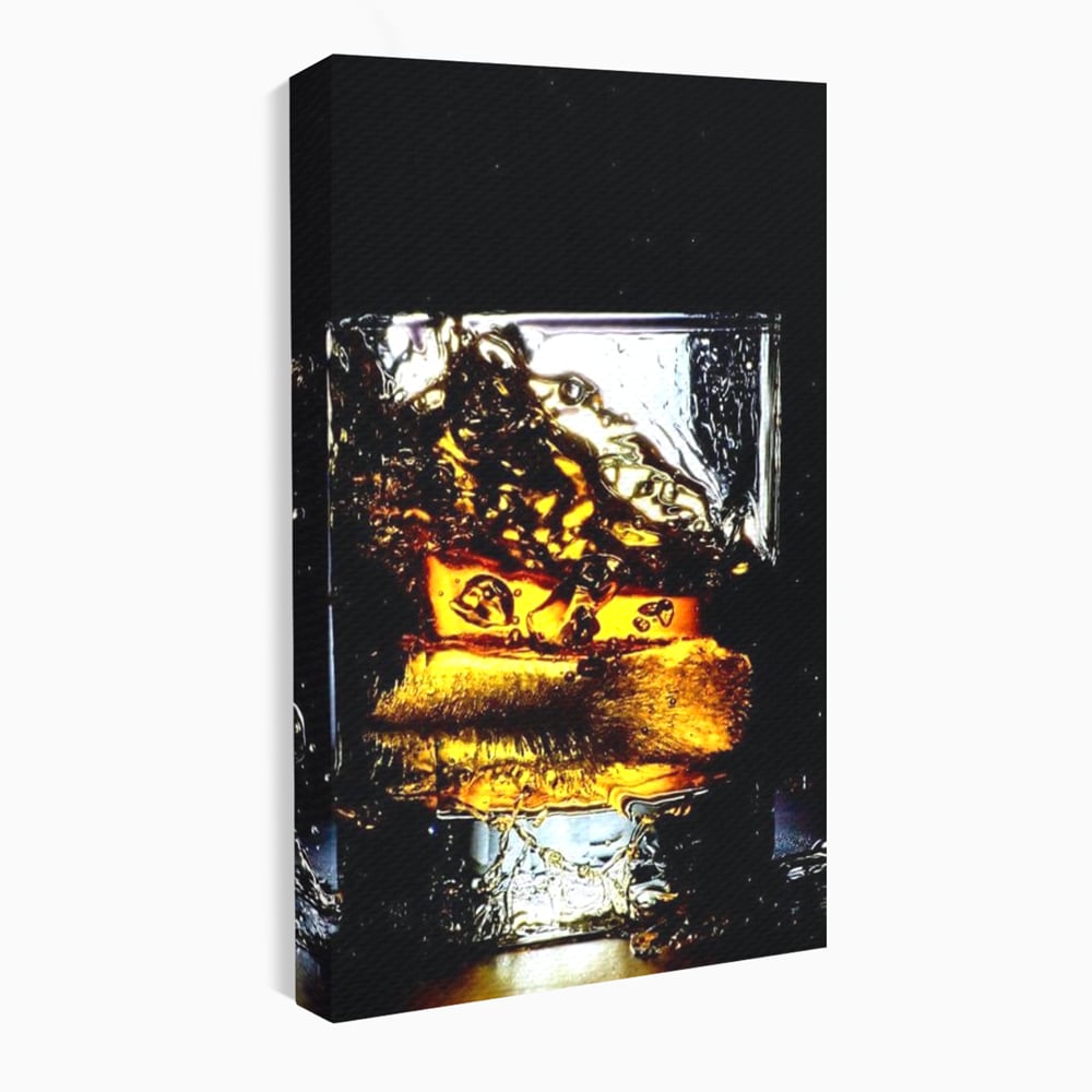 Leinwand Premium Canvas Wall Art, LuxCanva® N1092, Taste of the Moment, Whisky, Getränk, Schluck, Glas, erfrischend, intensiv, Luxus, elegant, anspruchsvoll, Pub, Bar, Lounge, Restaurant, Küche
