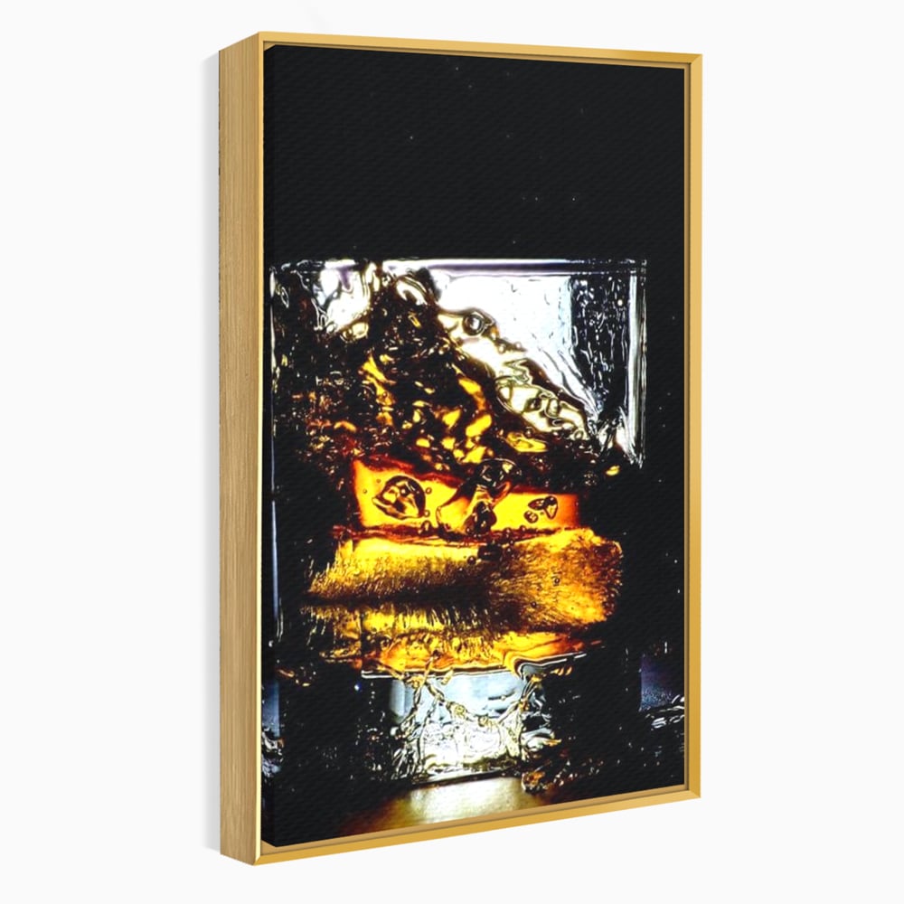 Leinwand Premium Canvas Wall Art, LuxCanva® N1092, Taste of the Moment, Whisky, Getränk, Schluck, Glas, erfrischend, intensiv, Luxus, elegant, anspruchsvoll, Pub, Bar, Lounge, Restaurant, Küche