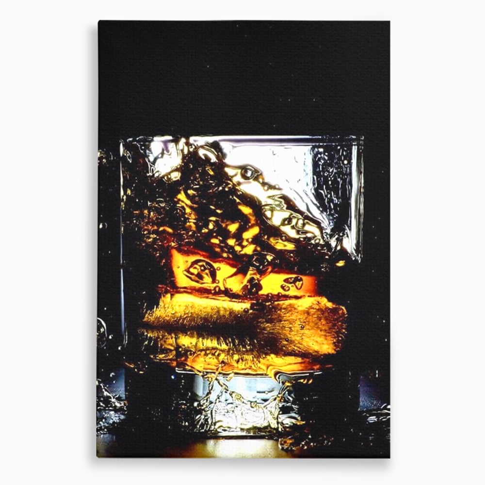 Leinwand Premium Canvas Wall Art, LuxCanva® N1092, Taste of the Moment, Whisky, Getränk, Schluck, Glas, erfrischend, intensiv, Luxus, elegant, anspruchsvoll, Pub, Bar, Lounge, Restaurant, Küche