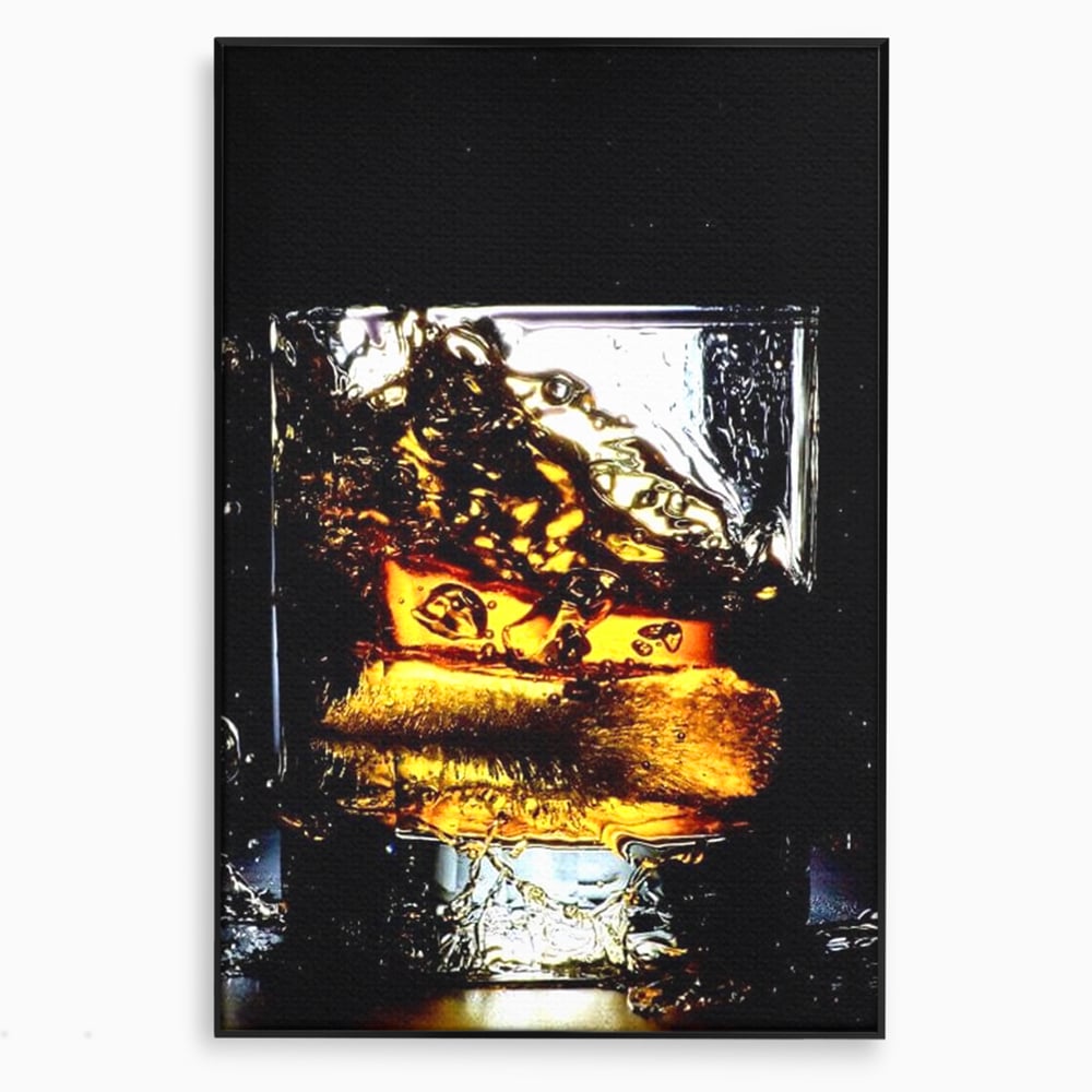 Leinwand Premium Canvas Wall Art, LuxCanva® N1092, Taste of the Moment, Whisky, Getränk, Schluck, Glas, erfrischend, intensiv, Luxus, elegant, anspruchsvoll, Pub, Bar, Lounge, Restaurant, Küche