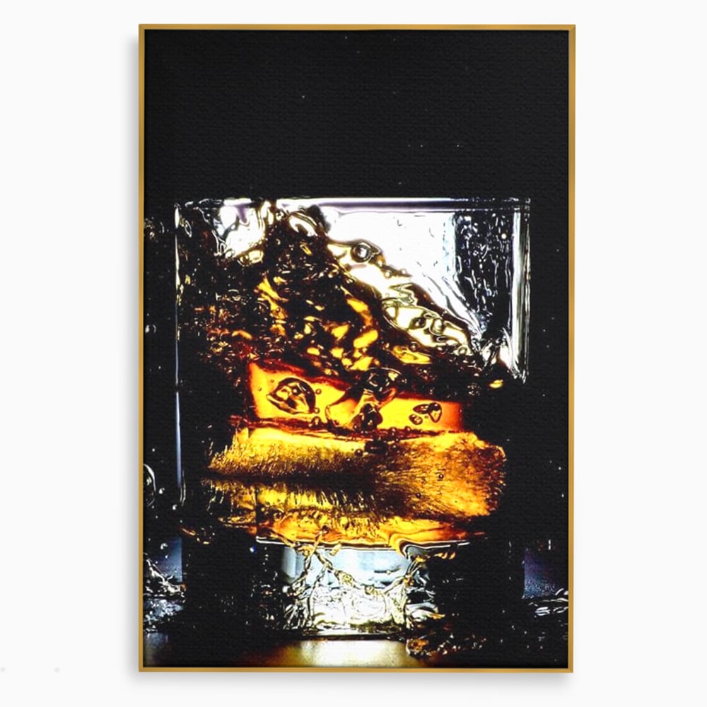 Leinwand Premium Canvas Wall Art, LuxCanva® N1092, Taste of the Moment, Whisky, Getränk, Schluck, Glas, erfrischend, intensiv, Luxus, elegant, anspruchsvoll, Pub, Bar, Lounge, Restaurant, Küche