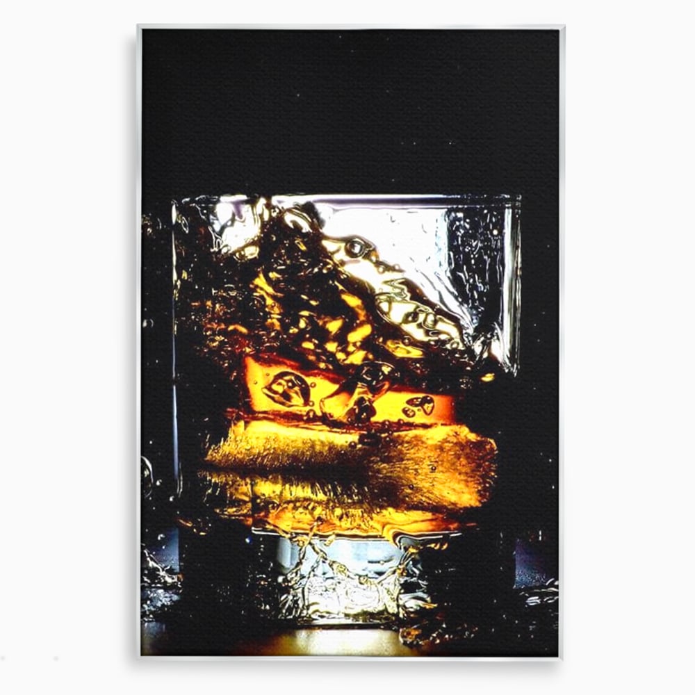 Leinwand Premium Canvas Wall Art, LuxCanva® N1092, Taste of the Moment, Whisky, Getränk, Schluck, Glas, erfrischend, intensiv, Luxus, elegant, anspruchsvoll, Pub, Bar, Lounge, Restaurant, Küche