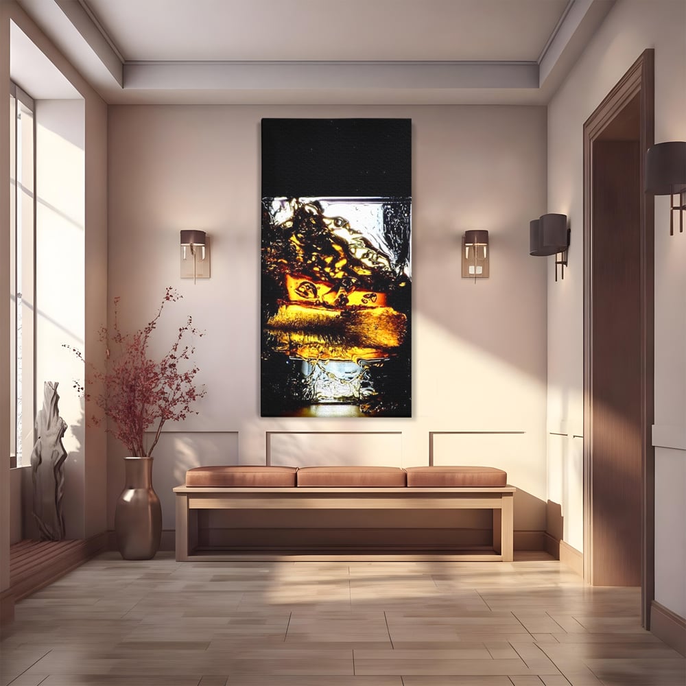 Leinwand Premium Canvas Wall Art, LuxCanva® N1092, Taste of the Moment, Whisky, Getränk, Schluck, Glas, erfrischend, intensiv, Luxus, elegant, anspruchsvoll, Pub, Bar, Lounge, Restaurant, Küche