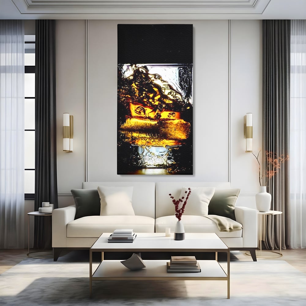 Leinwand Premium Canvas Wall Art, LuxCanva® N1092, Taste of the Moment, Whisky, Getränk, Schluck, Glas, erfrischend, intensiv, Luxus, elegant, anspruchsvoll, Pub, Bar, Lounge, Restaurant, Küche