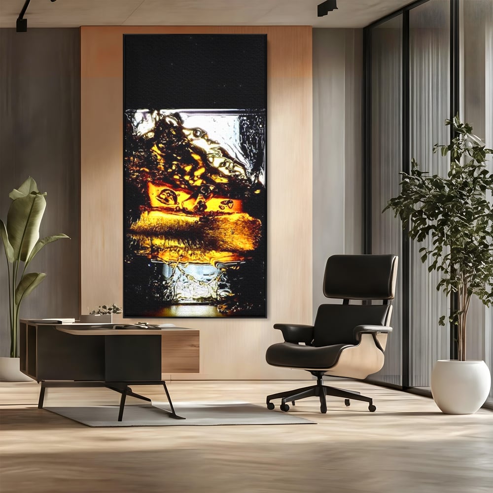 Leinwand Premium Canvas Wall Art, LuxCanva® N1092, Taste of the Moment, Whisky, Getränk, Schluck, Glas, erfrischend, intensiv, Luxus, elegant, anspruchsvoll, Pub, Bar, Lounge, Restaurant, Küche