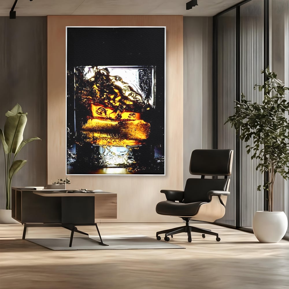 Leinwand Premium Canvas Wall Art, LuxCanva® N1092, Taste of the Moment, Whisky, Getränk, Schluck, Glas, erfrischend, intensiv, Luxus, elegant, anspruchsvoll, Pub, Bar, Lounge, Restaurant, Küche