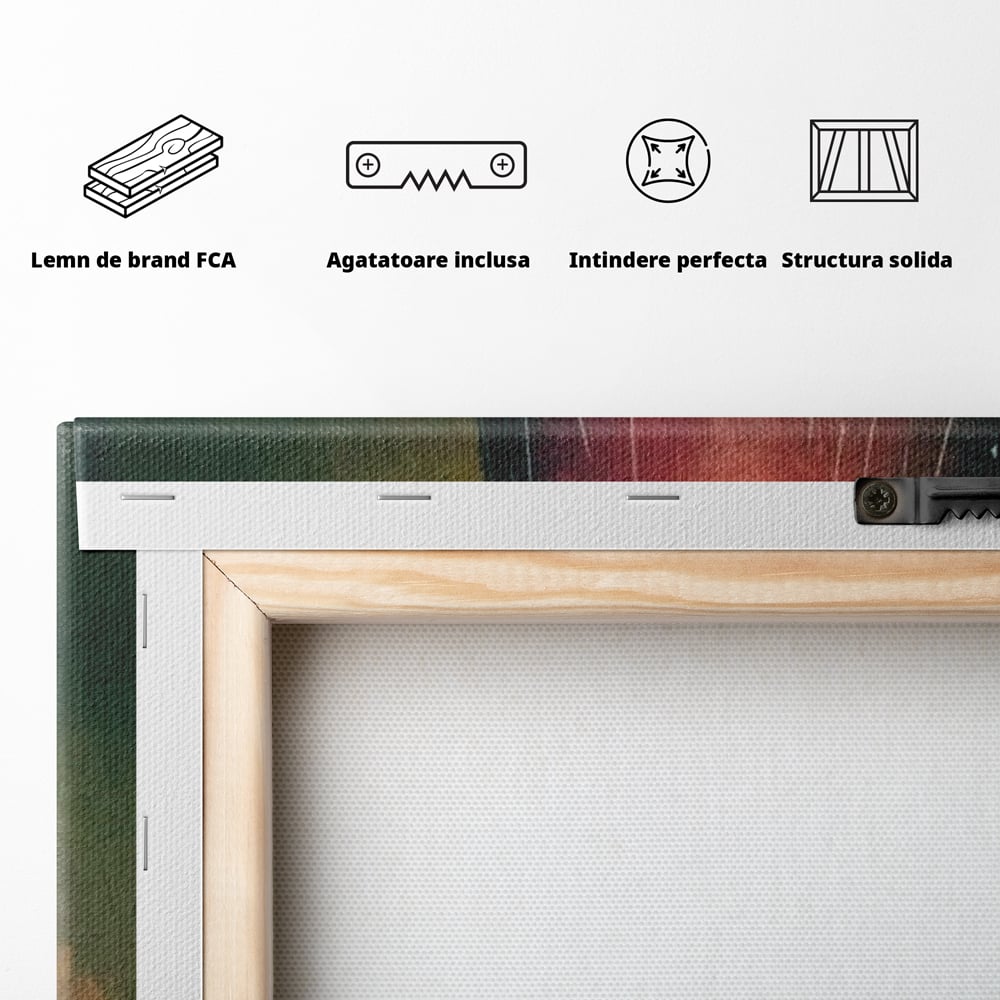 Tablou Canvas Premium, LuxCanva® N1094, Ganduri in Miez de Noapte, Sticle, Vin Rosu, Bautura, Lampa, Lumina, Cozy, Rasfat, Seara, Pub, Lounge, Bar, Restaurant, Bucatarie