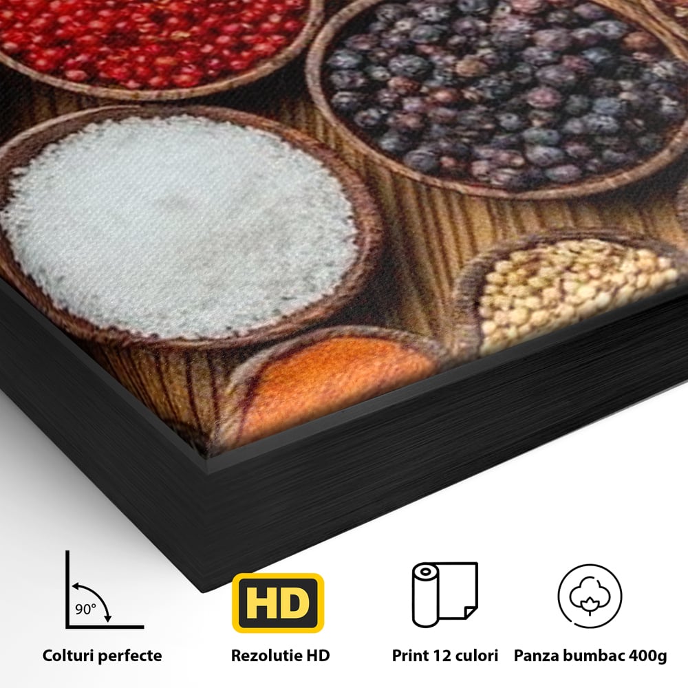 Leinwand Premium Canvas Wall Art, LuxCanva® N1098, World Cuisine, Gewürze, Gewürze, Geschmack, Orientalisch, Zutaten, Rezepte, Rezepte Rezepte, Traditionell, Vielfalt, Restaurant, Küche