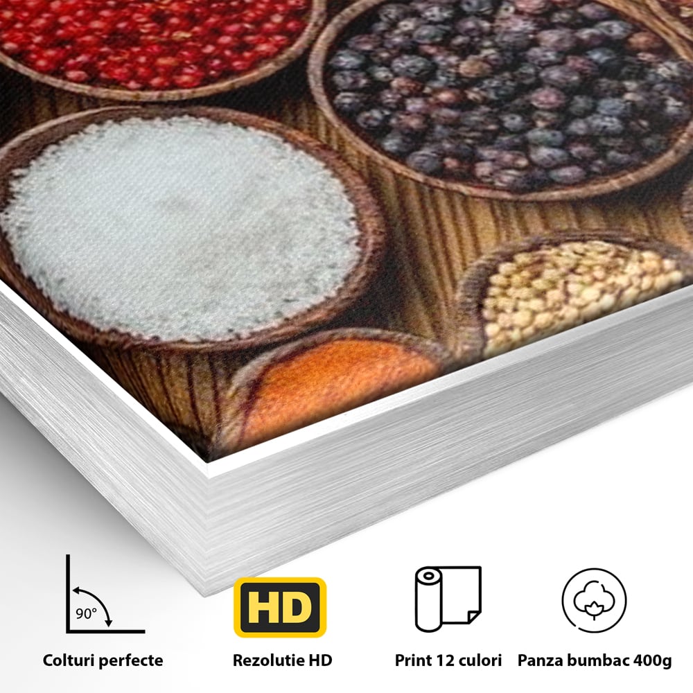 Leinwand Premium Canvas Wall Art, LuxCanva® N1098, World Cuisine, Gewürze, Gewürze, Geschmack, Orientalisch, Zutaten, Rezepte, Rezepte Rezepte, Traditionell, Vielfalt, Restaurant, Küche
