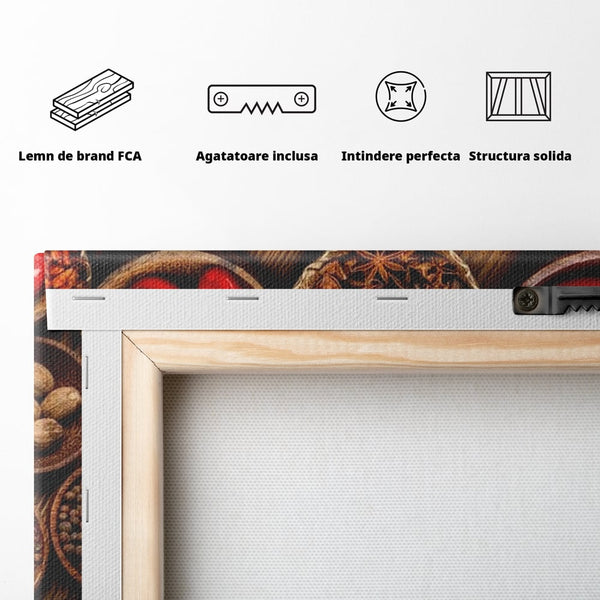 Leinwand Premium Canvas Wall Art, LuxCanva® N1098, World Cuisine, Gewürze, Gewürze, Geschmack, Orientalisch, Zutaten, Rezepte, Rezepte Rezepte, Traditionell, Vielfalt, Restaurant, Küche