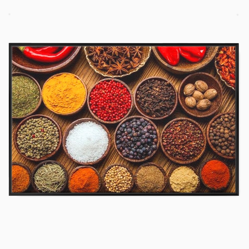 Leinwand Premium Canvas Wall Art, LuxCanva® N1098, World Cuisine, Gewürze, Gewürze, Geschmack, Orientalisch, Zutaten, Rezepte, Rezepte Rezepte, Traditionell, Vielfalt, Restaurant, Küche