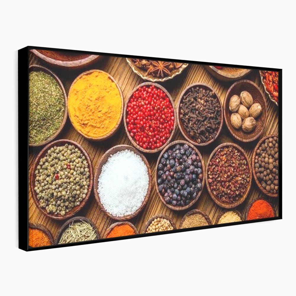Leinwand Premium Canvas Wall Art, LuxCanva® N1098, World Cuisine, Gewürze, Gewürze, Geschmack, Orientalisch, Zutaten, Rezepte, Rezepte Rezepte, Traditionell, Vielfalt, Restaurant, Küche