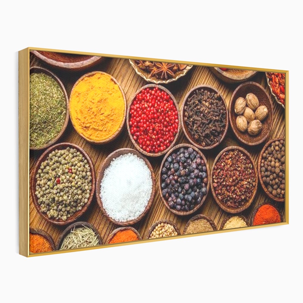 Leinwand Premium Canvas Wall Art, LuxCanva® N1098, World Cuisine, Gewürze, Gewürze, Geschmack, Orientalisch, Zutaten, Rezepte, Rezepte Rezepte, Traditionell, Vielfalt, Restaurant, Küche