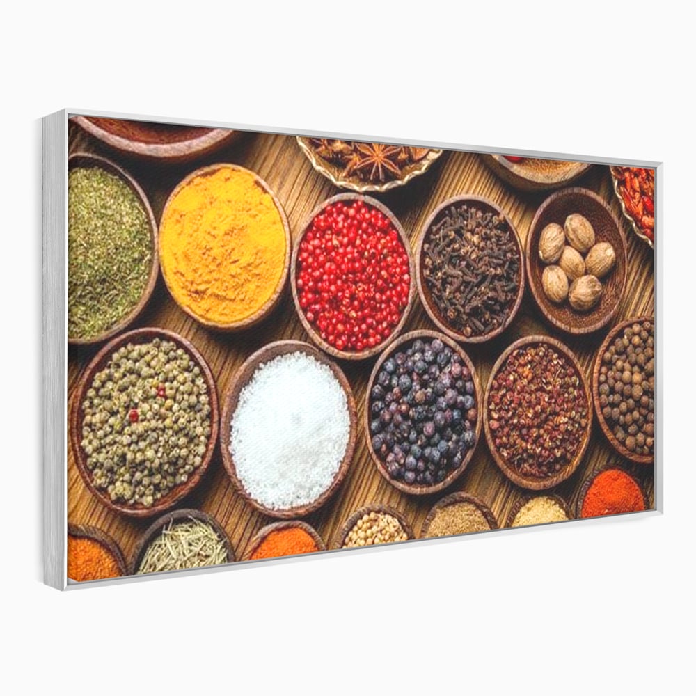 Leinwand Premium Canvas Wall Art, LuxCanva® N1098, World Cuisine, Gewürze, Gewürze, Geschmack, Orientalisch, Zutaten, Rezepte, Rezepte Rezepte, Traditionell, Vielfalt, Restaurant, Küche