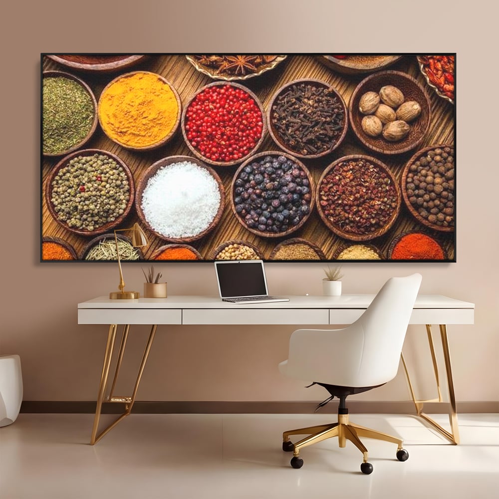 Leinwand Premium Canvas Wall Art, LuxCanva® N1098, World Cuisine, Gewürze, Gewürze, Geschmack, Orientalisch, Zutaten, Rezepte, Rezepte Rezepte, Traditionell, Vielfalt, Restaurant, Küche