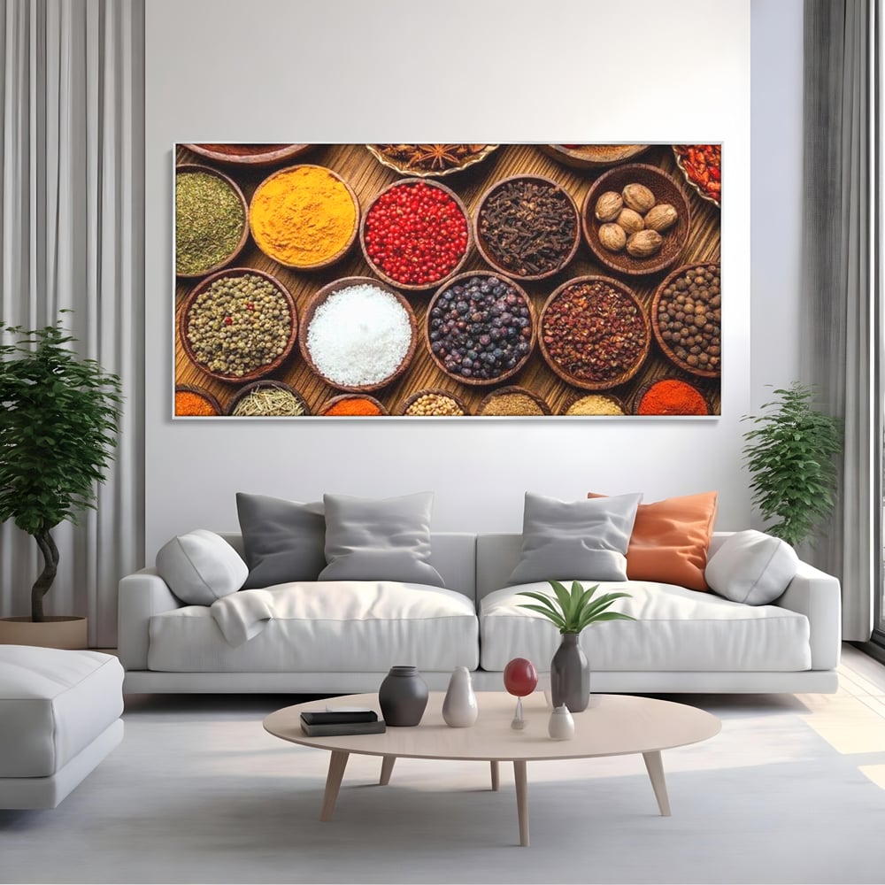 Leinwand Premium Canvas Wall Art, LuxCanva® N1098, World Cuisine, Gewürze, Gewürze, Geschmack, Orientalisch, Zutaten, Rezepte, Rezepte Rezepte, Traditionell, Vielfalt, Restaurant, Küche