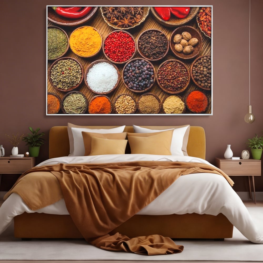Leinwand Premium Canvas Wall Art, LuxCanva® N1098, World Cuisine, Gewürze, Gewürze, Geschmack, Orientalisch, Zutaten, Rezepte, Rezepte Rezepte, Traditionell, Vielfalt, Restaurant, Küche