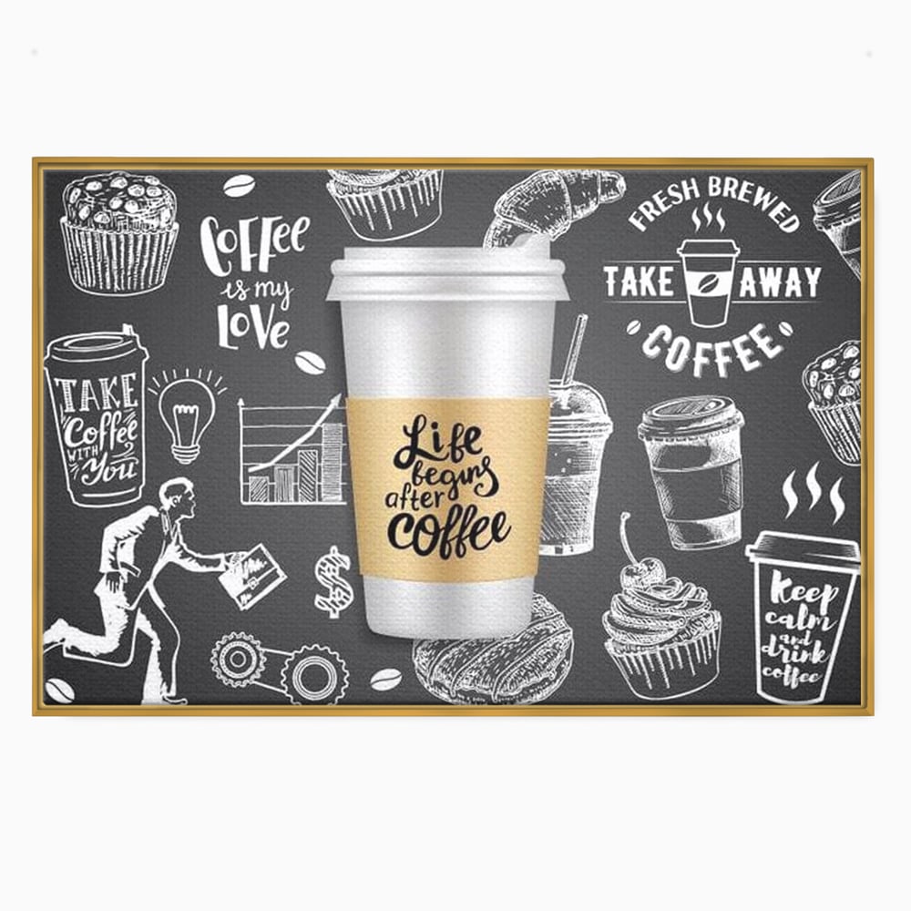 Tablou Canvas Premium, LuxCanva® N1102, Ziua Incepe cu o Cafea, Espresso, Cappuccino, Barista, Energie, Dimineata, Vibe, Modern, Urban, Cafenea, Pub, Bar, Lounge, Restaurant, Bucatarie