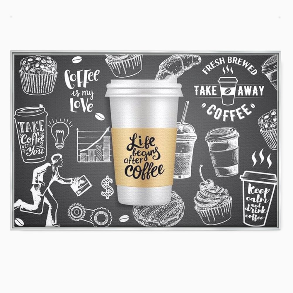 Tablou Canvas Premium, LuxCanva® N1102, Ziua Incepe cu o Cafea, Espresso, Cappuccino, Barista, Energie, Dimineata, Vibe, Modern, Urban, Cafenea, Pub, Bar, Lounge, Restaurant, Bucatarie