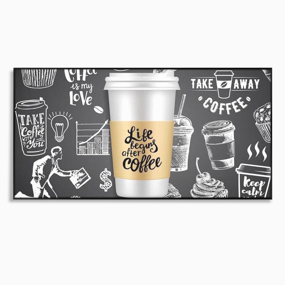 Tablou Canvas Premium, LuxCanva® N1102, Ziua Incepe cu o Cafea, Espresso, Cappuccino, Barista, Energie, Dimineata, Vibe, Modern, Urban, Cafenea, Pub, Bar, Lounge, Restaurant, Bucatarie