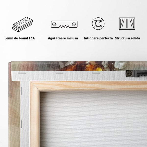 Tablou Canvas Premium, LuxCanva® N1103, In Cinstea Artei, Pahar, Vaza, Flori, Pictura, Abstract, Fructe, Bautura, Umbre, Petale, Pub, Lounge, Bar, Restaurant, Bucatarie