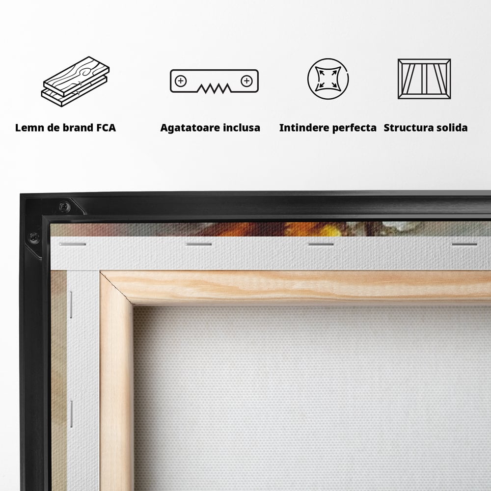 Tablou Canvas Premium, LuxCanva® N1103, In Cinstea Artei, Pahar, Vaza, Flori, Pictura, Abstract, Fructe, Bautura, Umbre, Petale, Pub, Lounge, Bar, Restaurant, Bucatarie