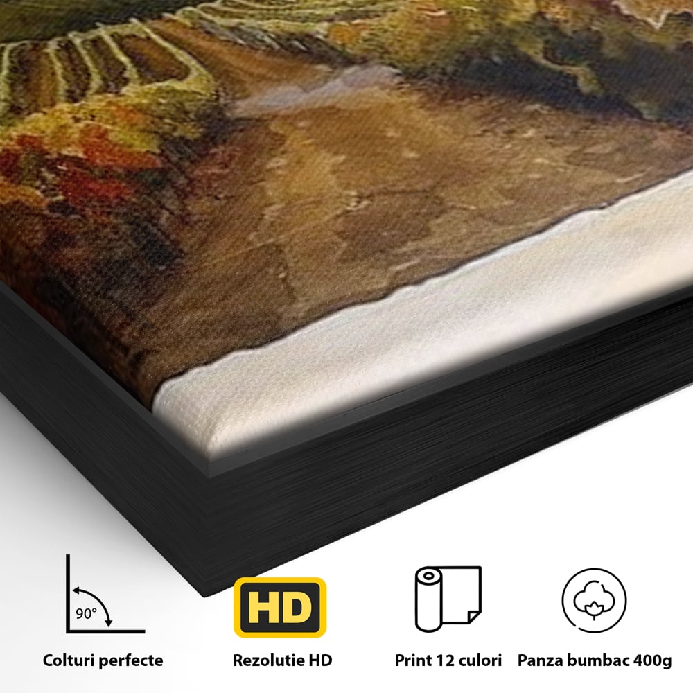 Tablou Canvas Premium, LuxCanva® N1104, Povestiri din Vie, Vin Rosu, Bautura, Pahar, Struguri, Fructe, Frunze, Vita, Traditie, Natural, Peisaj, Pub, Lounge, Bar, Restaurant, Bucatarie