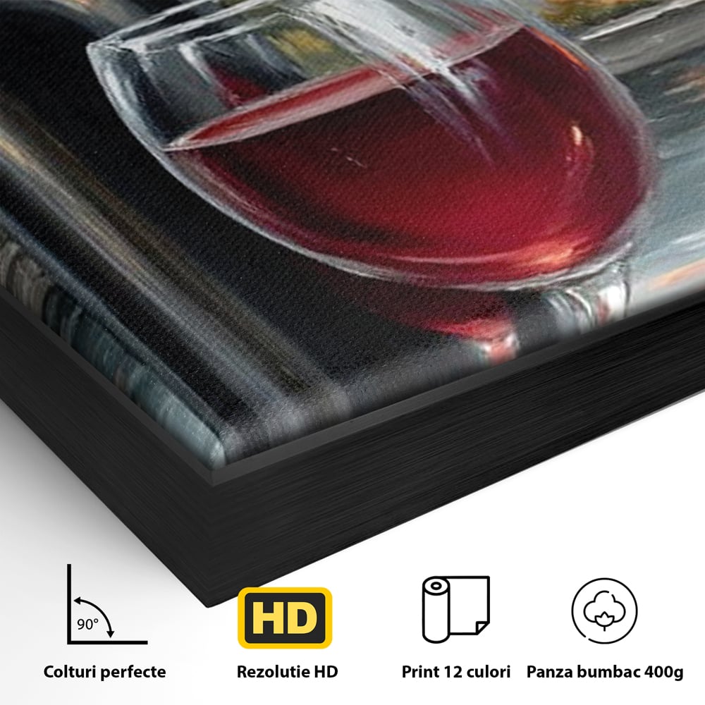 Leinwand Premium Canvas Wall Art, LuxCanva® N1105, Sonnenuntergang in der Altstadt, Altstadt, Festung, Romantik, Stadt, See, Rotwein, Glas, Getränk, Getränke, Trauben, Glas, Kneipe, Lounge, Bar, Restaurant, Restaurant, Küche