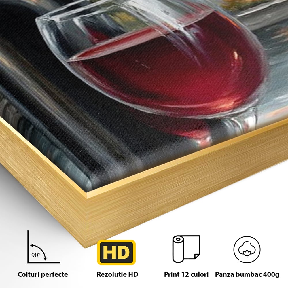 Leinwand Premium Canvas Wall Art, LuxCanva® N1105, Sonnenuntergang in der Altstadt, Altstadt, Festung, Romantik, Stadt, See, Rotwein, Glas, Getränk, Getränke, Trauben, Glas, Kneipe, Lounge, Bar, Restaurant, Restaurant, Küche
