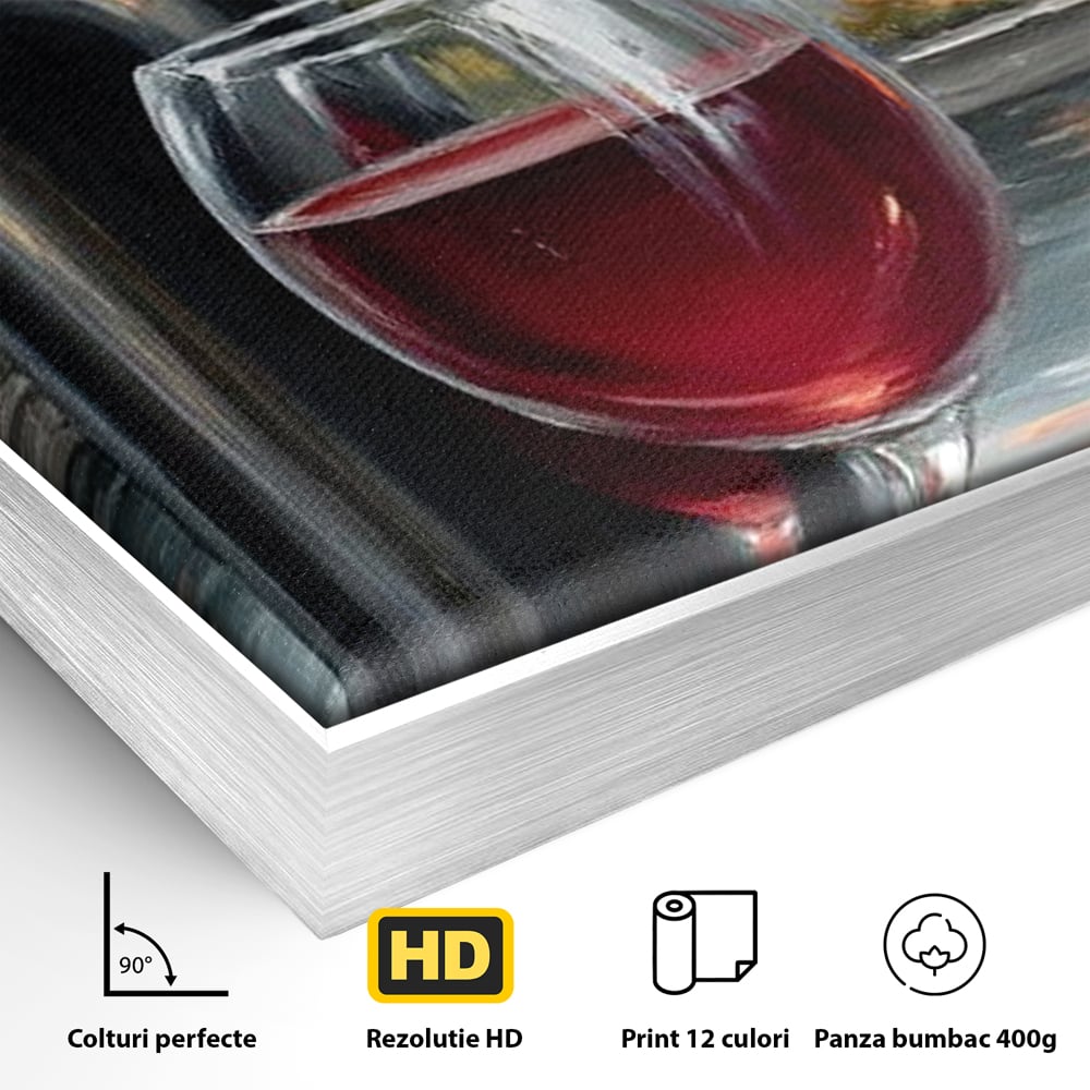 Leinwand Premium Canvas Wall Art, LuxCanva® N1105, Sonnenuntergang in der Altstadt, Altstadt, Festung, Romantik, Stadt, See, Rotwein, Glas, Getränk, Getränke, Trauben, Glas, Kneipe, Lounge, Bar, Restaurant, Restaurant, Küche