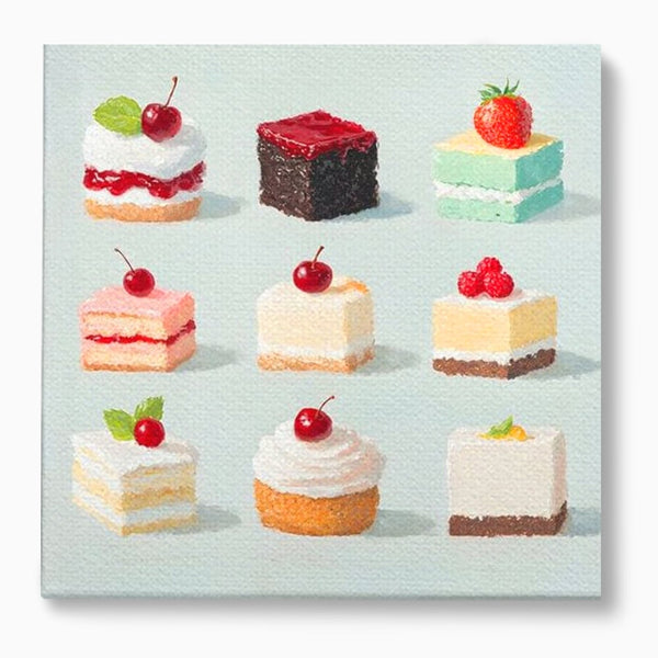 Leinwand Premium Canvas Wall Art, LuxCanva® N1106, Parade der Kuchen, Dessert, Dessert, Süßigkeiten, Kuchen, Schokolade, Schlagsahne, Obst, Zuckerguss, Eiscreme, Kekse, Sahne, Konditorei, Restaurant, Küche