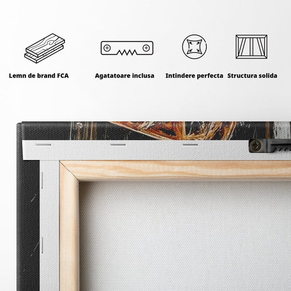 Tablou Canvas Premium, LuxCanva® N1107, Pasiune Amaruie, Rom, Cocktail, Bautura, Gheata, Pahar, Racoritor, Elegant, Lux, Abstract, Pictura, Pub, Lounge, Bar, Restaurant, Bucatarie