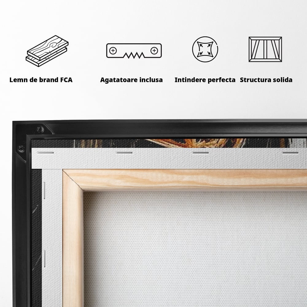 Tablou Canvas Premium, LuxCanva® N1107, Pasiune Amaruie, Rom, Cocktail, Bautura, Gheata, Pahar, Racoritor, Elegant, Lux, Abstract, Pictura, Pub, Lounge, Bar, Restaurant, Bucatarie