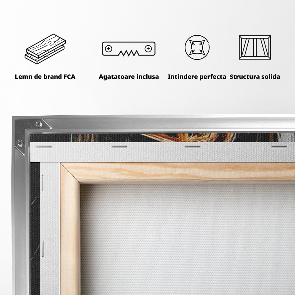 Tablou Canvas Premium, LuxCanva® N1107, Pasiune Amaruie, Rom, Cocktail, Bautura, Gheata, Pahar, Racoritor, Elegant, Lux, Abstract, Pictura, Pub, Lounge, Bar, Restaurant, Bucatarie