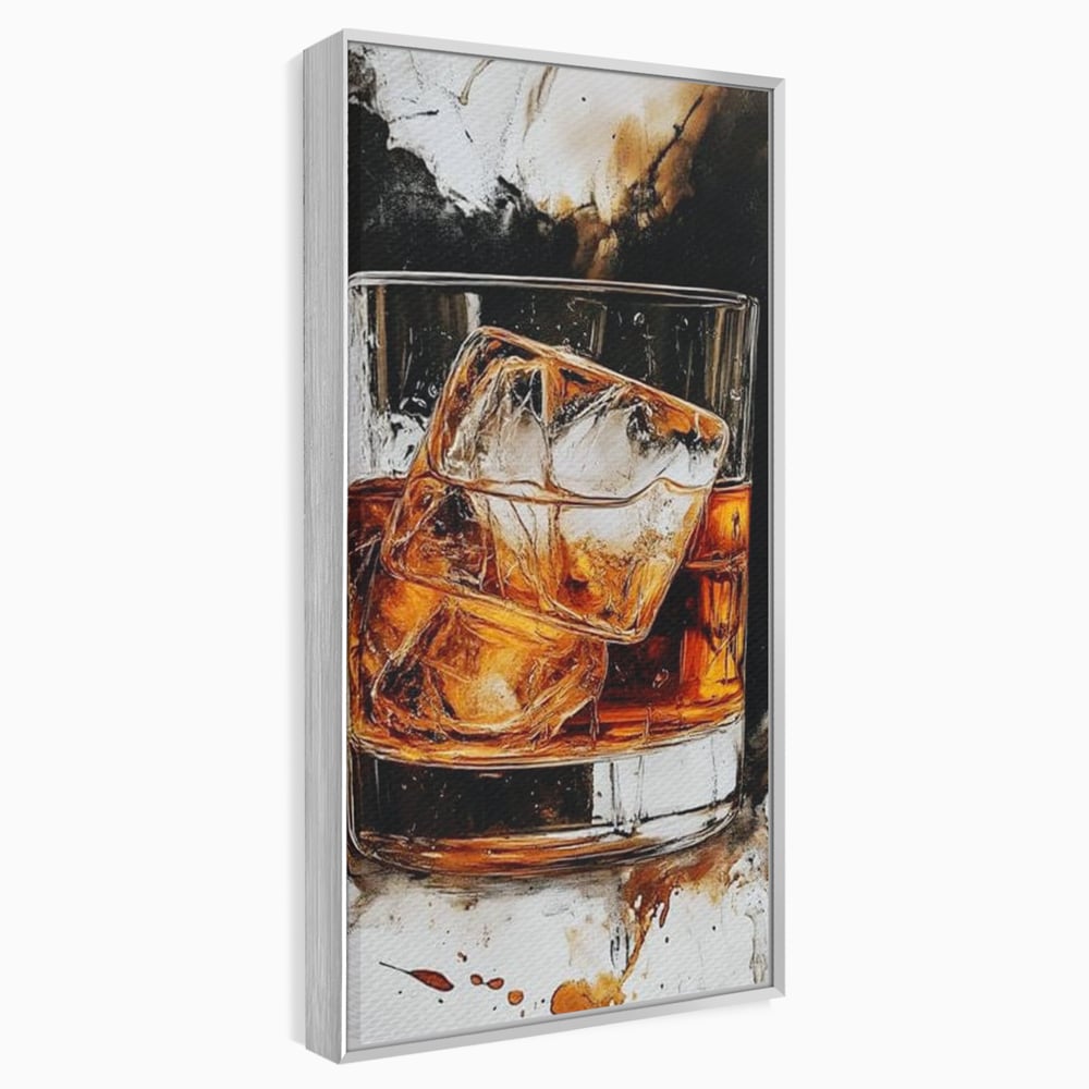 Tablou Canvas Premium, LuxCanva® N1107, Pasiune Amaruie, Rom, Cocktail, Bautura, Gheata, Pahar, Racoritor, Elegant, Lux, Abstract, Pictura, Pub, Lounge, Bar, Restaurant, Bucatarie