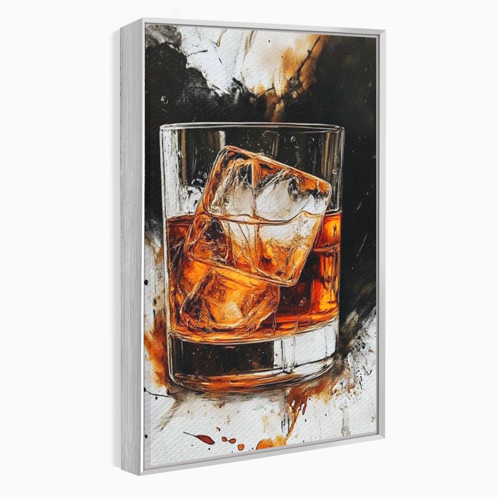 Tablou Canvas Premium, LuxCanva® N1107, Pasiune Amaruie, Rom, Cocktail, Bautura, Gheata, Pahar, Racoritor, Elegant, Lux, Abstract, Pictura, Pub, Lounge, Bar, Restaurant, Bucatarie