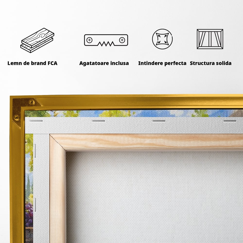 Tablou Canvas Premium, LuxCanva® N1110, Rasfat pe Coline, Struguri, Vin, Fructe, Bautura, Pahar, Sticle, Rustic, Peisaj, Priveliste, Natural, Traditional, Pub, Bar, Lounge, Restaurant, Bucatarie
