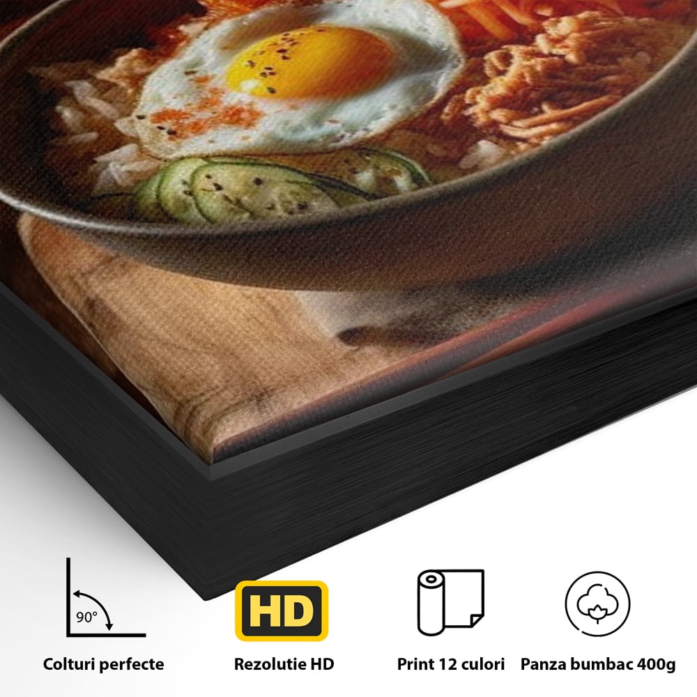 Leinwand Premium Leinwandbild, LuxCanva® N1112, Orientalische Köstlichkeiten, Lebensmittel, Rezept, Asiatisch, Koreanisch, Reis, Gemüse, Exotisch, Köstlich, Zutaten, Gastronomie, Restaurant, Küche