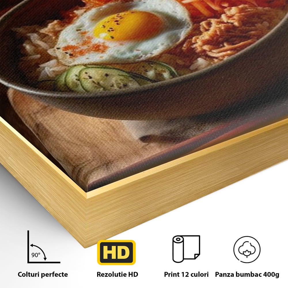 Leinwand Premium Leinwandbild, LuxCanva® N1112, Orientalische Köstlichkeiten, Lebensmittel, Rezept, Asiatisch, Koreanisch, Reis, Gemüse, Exotisch, Köstlich, Zutaten, Gastronomie, Restaurant, Küche