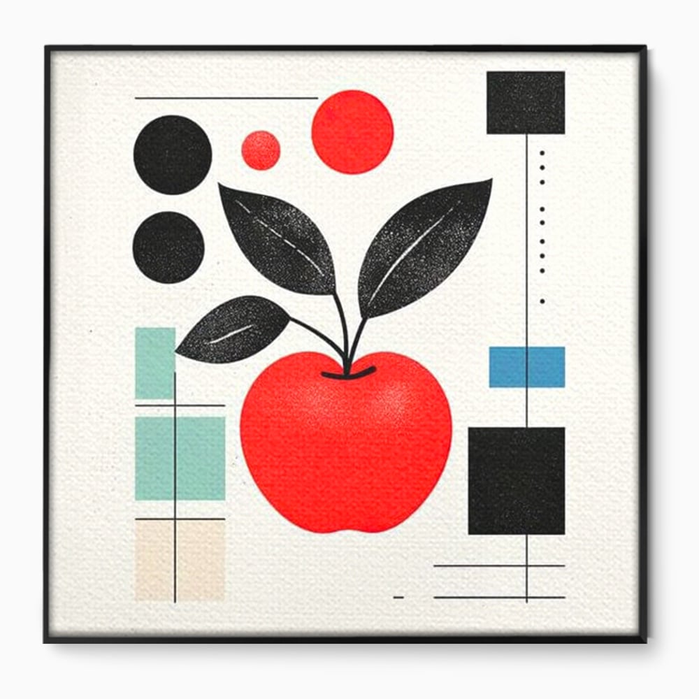 Leinwand Premium Canvas Wall Art, LuxCanva® N1113, Abstrakt und fruchtig, Meer, Obst, Design, Farben, Linien, Kreise, Geometrie, Modern, Minimalistisch, Restaurant, Küche