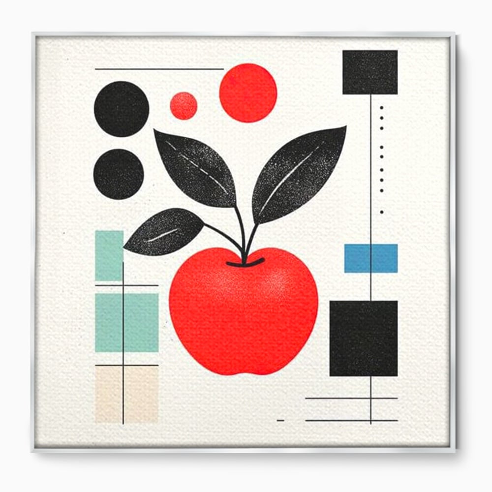 Leinwand Premium Canvas Wall Art, LuxCanva® N1113, Abstrakt und fruchtig, Meer, Obst, Design, Farben, Linien, Kreise, Geometrie, Modern, Minimalistisch, Restaurant, Küche