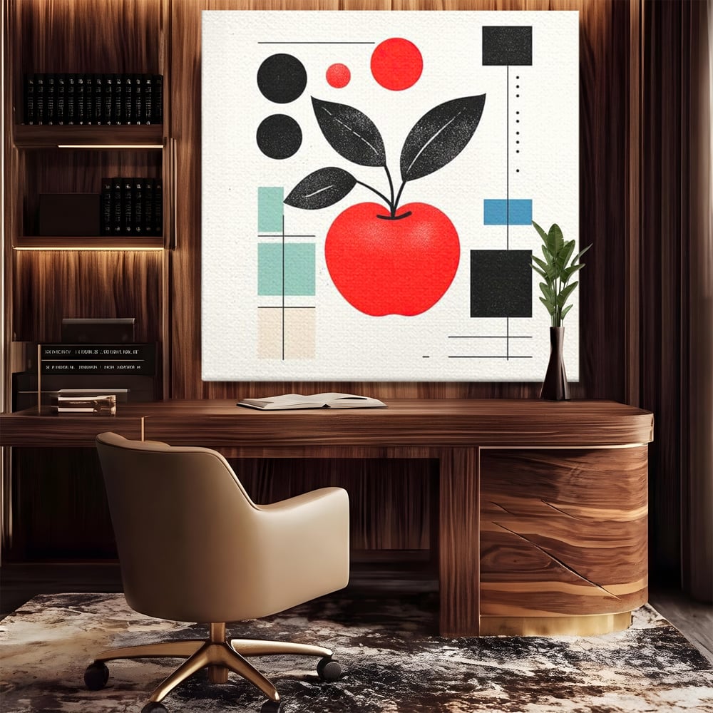 Leinwand Premium Canvas Wall Art, LuxCanva® N1113, Abstrakt und fruchtig, Meer, Obst, Design, Farben, Linien, Kreise, Geometrie, Modern, Minimalistisch, Restaurant, Küche