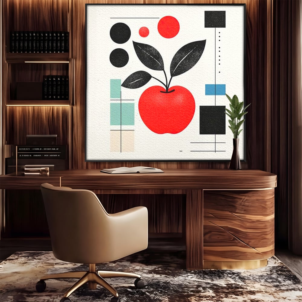 Leinwand Premium Canvas Wall Art, LuxCanva® N1113, Abstrakt und fruchtig, Meer, Obst, Design, Farben, Linien, Kreise, Geometrie, Modern, Minimalistisch, Restaurant, Küche