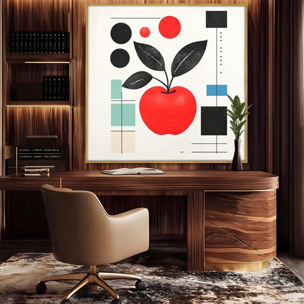 Leinwand Premium Canvas Wall Art, LuxCanva® N1113, Abstrakt und fruchtig, Meer, Obst, Design, Farben, Linien, Kreise, Geometrie, Modern, Minimalistisch, Restaurant, Küche