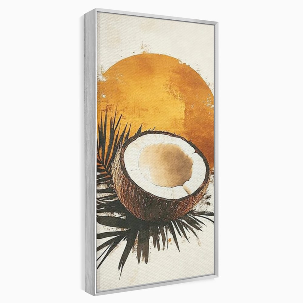 Tablou Canvas Premium, LuxCanva® N1114, Esenta de Cocos, Exotic, Tropical, Vacanta, Soare, Insula, Cocos, Fruct, Palmier, Frunze, Dulce, Pub, Lounge, Bar, Restaurant, Bucatarie